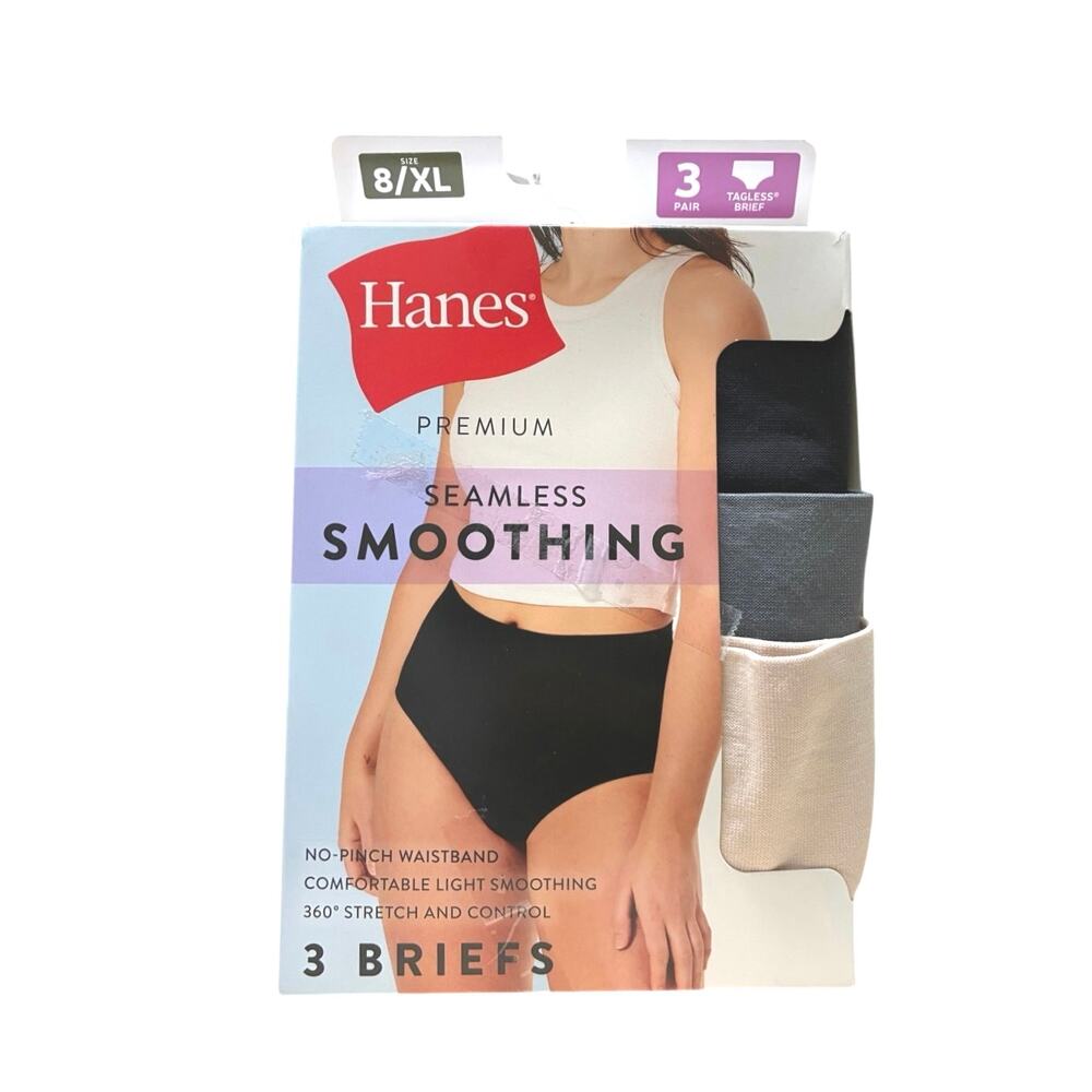 Hanes Premium Smoothing 3 Briefs Size 8/XL